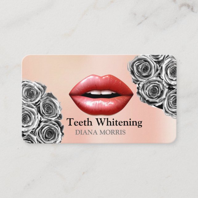 Woman Smile Teeth Whitening Dental Care Business Card (Front)