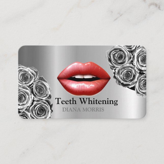 Woman Smile Teeth Whitening Dental Care Business Card (Front)