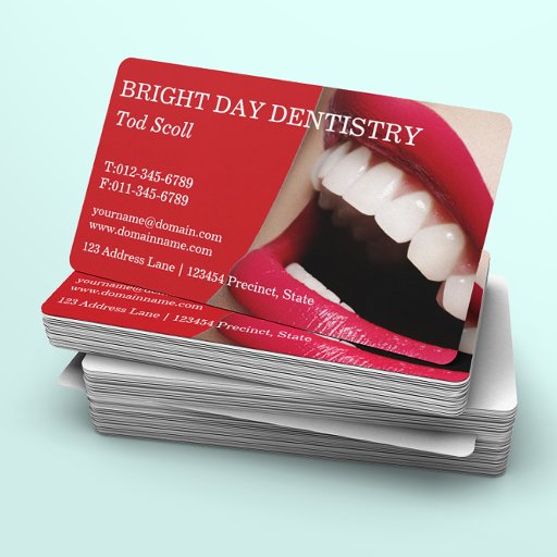 Customizable Woman smile. Teeth whitening. Dental care. Business Card