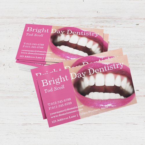 Woman smile Teeth whitening Dental care Dentist Business Card