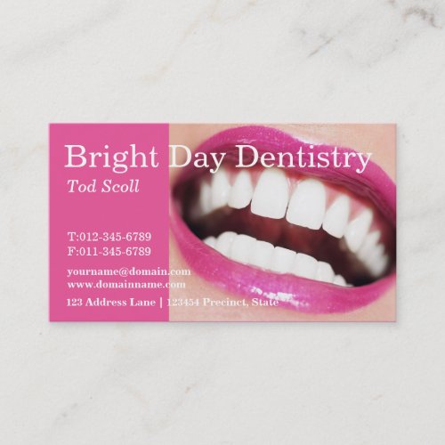 Woman smile Teeth whitening Dental care Dentist Business Card