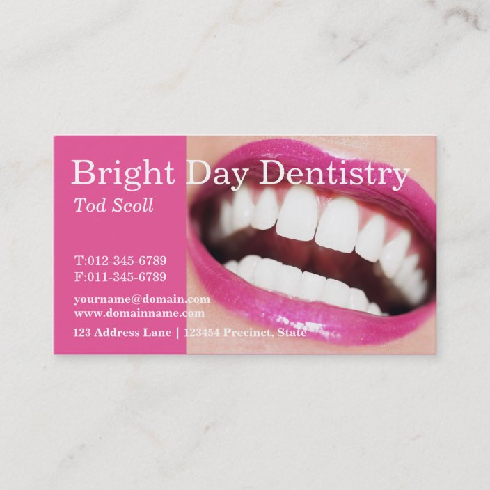 Woman smile. Teeth whitening. Dental care. Dentist Business Card