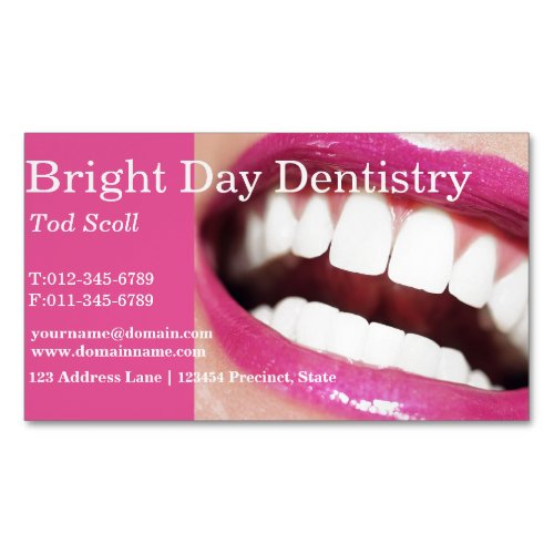 Woman smile Teeth whitening Dental care Dentist Magnetic Business Card
