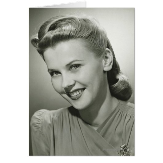 Woman Smiling 2 Cards (Front)