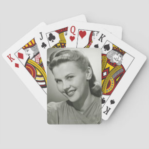 Woman Smiling 2 Poker Cards
