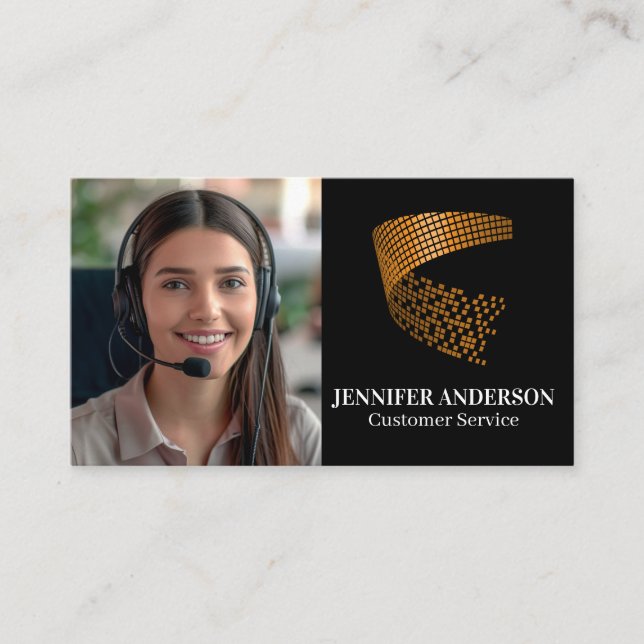 Woman Smiling Customer Service | Call Center Business Card (Front)