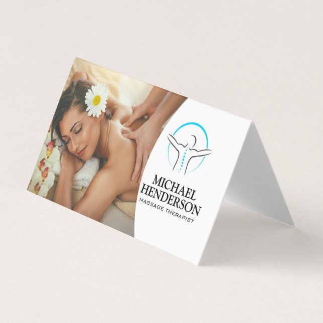 Woman Smiling Getting Massage Business Card (Front)