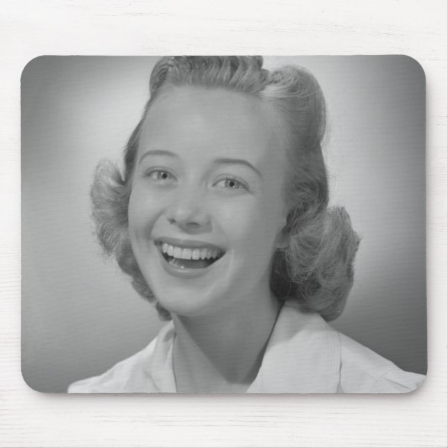 Woman Smiling Mouse Pad (Front)