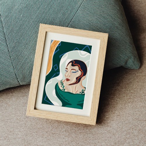 Woman Snake _ Snake Head Lady Framed Art