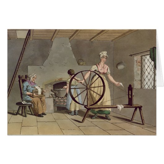 Woman Spinning, from 'Costume of Yorkshire' (Front Horizontal)