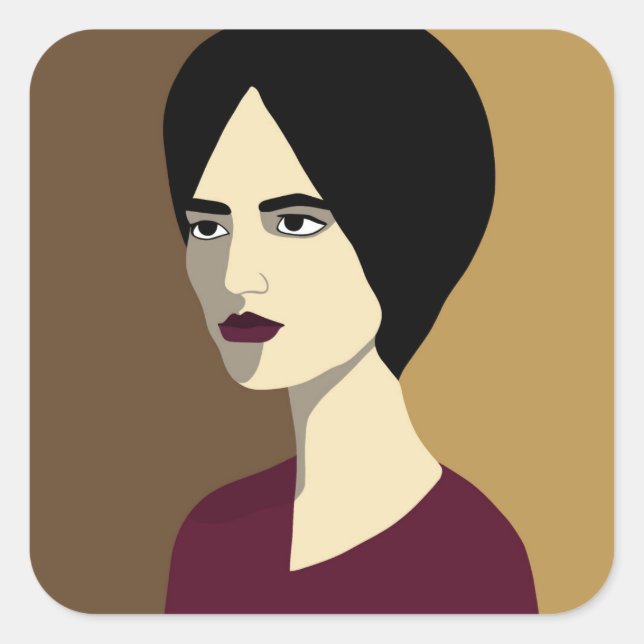 Woman Square Sticker (Front)