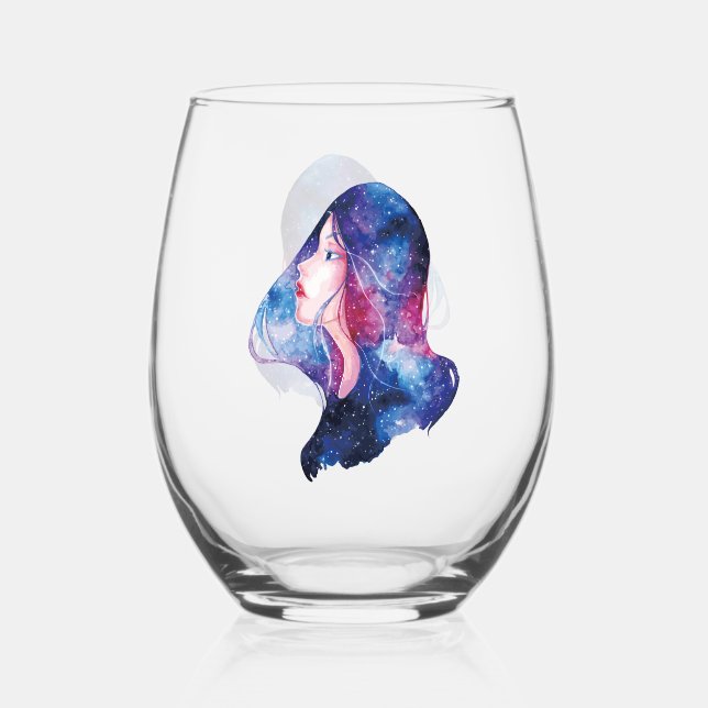 Woman Stemless Wine Glass (Front)
