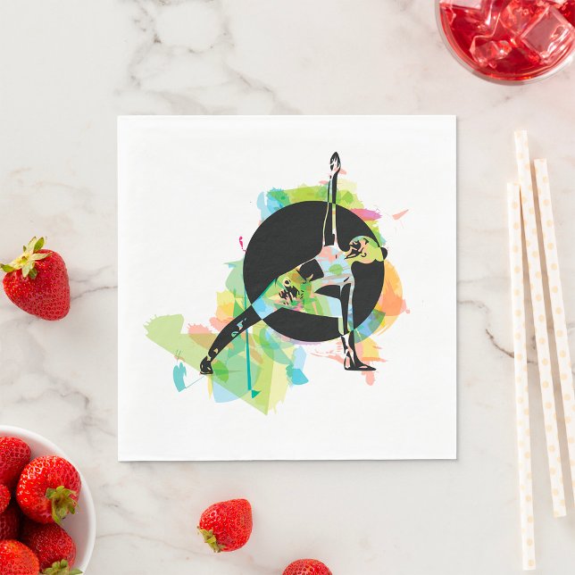 Woman Stretching Illustration Napkins (Creator Uploaded)