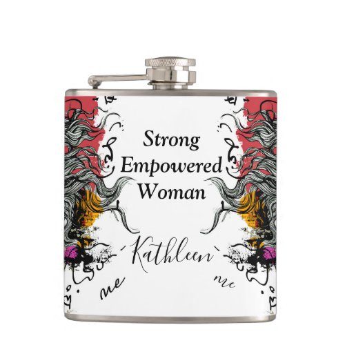 Woman Strong Empowered Personalize Flask