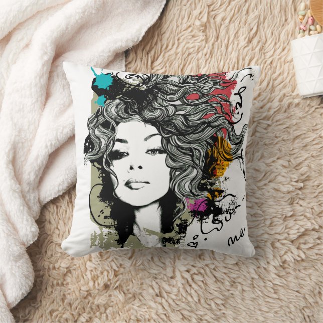 Woman Strong  Empowered Stylish Personalize  Throw Pillow (Blanket)