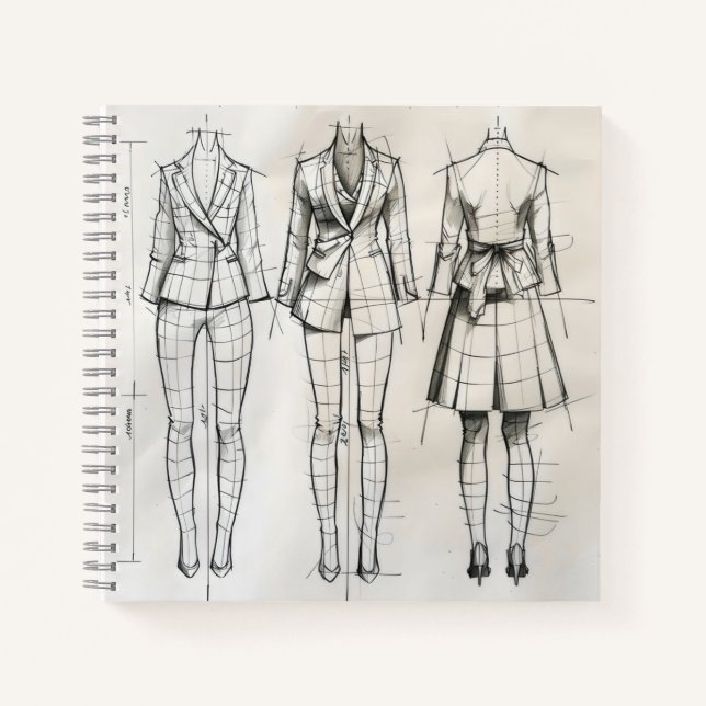 Woman Suit Sketch Notebook (Front)
