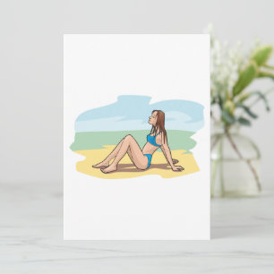 Woman Sunbathing Invitation