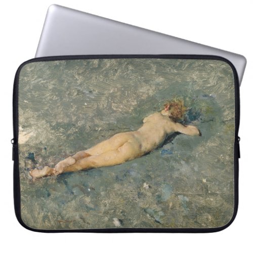 Woman Sunbathing on the Beach at Portici Laptop Sleeve