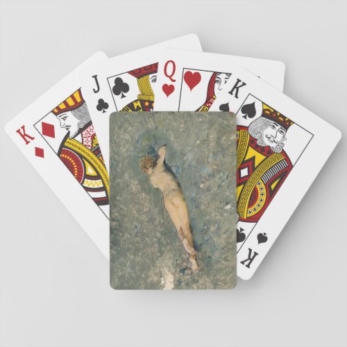 Woman Sunbathing on the Beach at Portici Playing Cards