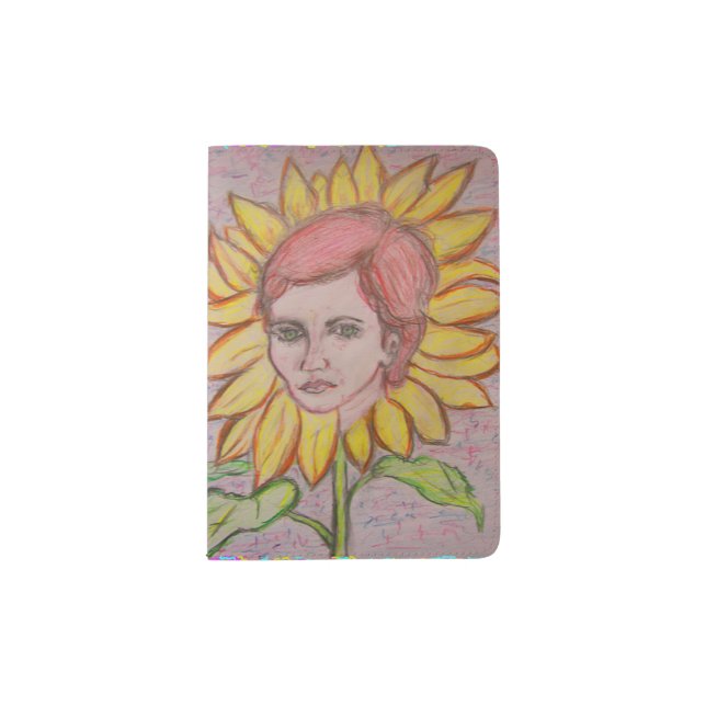 Woman Sunflower Passport Holder (Front)