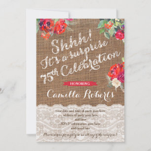 Woman Surprise 75th Birthday Invites, Christmas Invitation