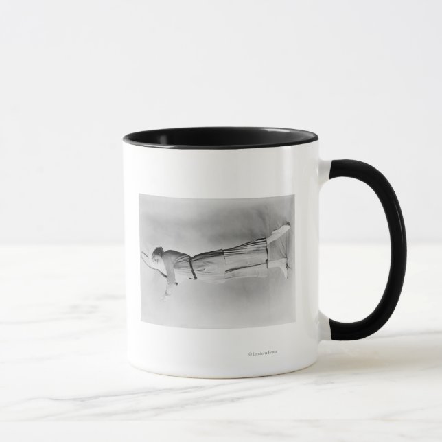Woman Swinging Tennis Raquet Mug (Right)