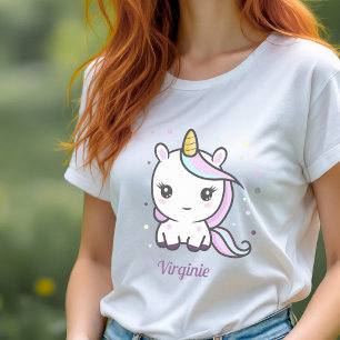 Woman T-Shirt with a Cute Unicorn