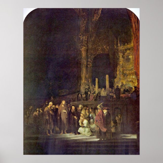 Woman taken in Adultery by Rembrandt van Rijn Poster (Front)
