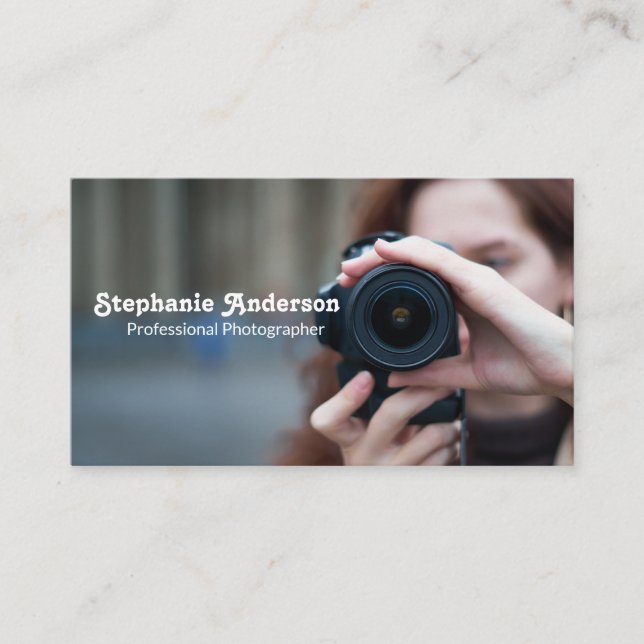 Woman Taking Photograph Business Card (Front)