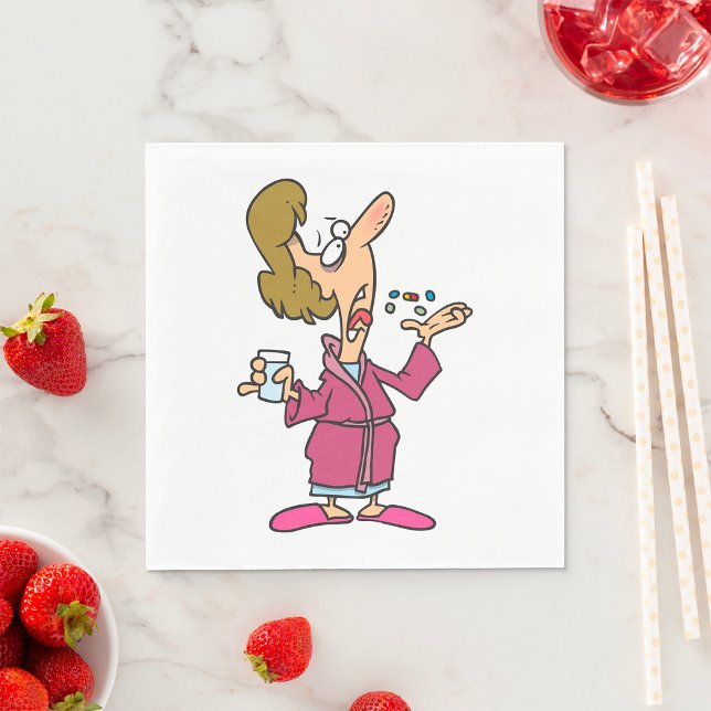 Woman Taking Pills Napkins (Creator Uploaded)