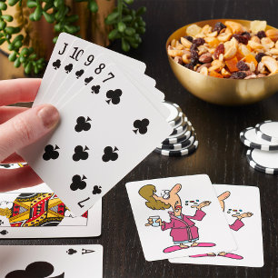 Woman Taking Pills Poker Cards