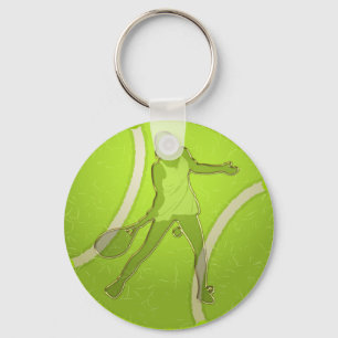 WOMAN TENNIS PLAYER DESIGN KEYCHAIN