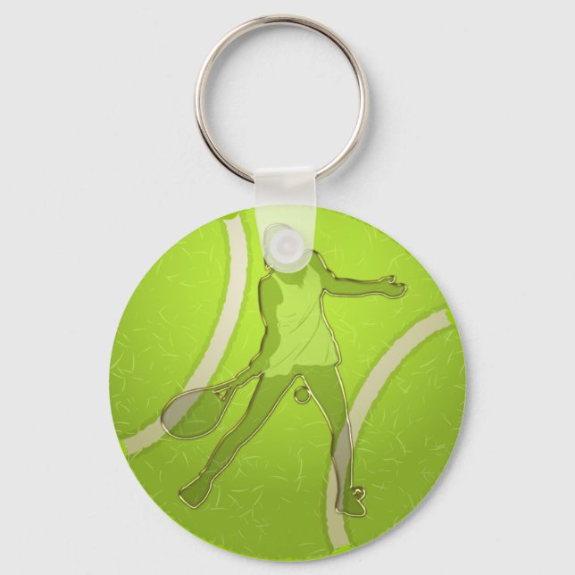 WOMAN TENNIS PLAYER DESIGN KEYCHAIN (Front)