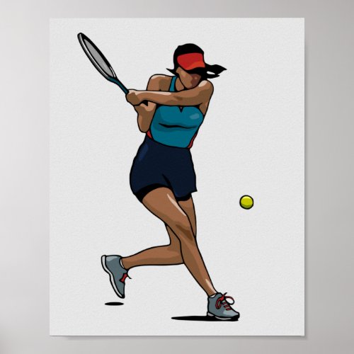 Woman Tennis Player Poster