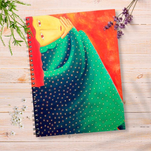 Woman Thinking Fine Art Painting Notebook