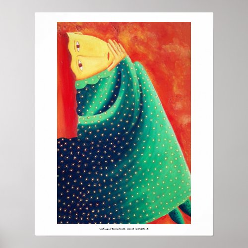 Woman Thinking Painting Contemporary Art Print