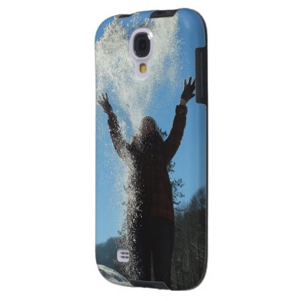 Woman throwing snow galaxy s4 case