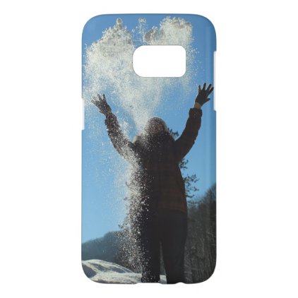 Woman throwing snow samsung galaxy s7 case