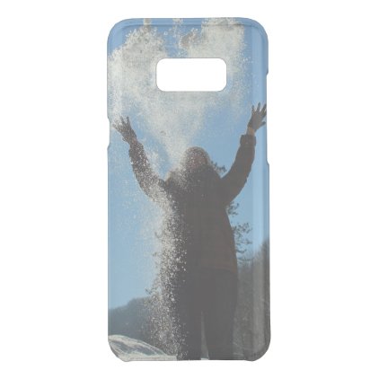 Woman throwing snow uncommon samsung galaxy s8+ case