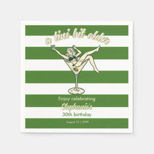 Woman Tini Bit Older Martini Retro 30th Birthday Napkins