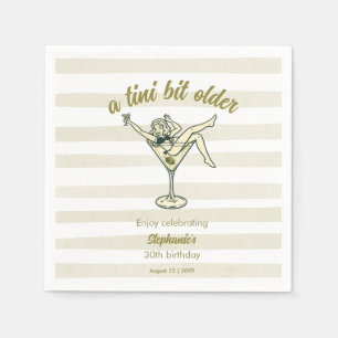 Woman Tini Bit Older Martini Retro 30th Birthday Napkins