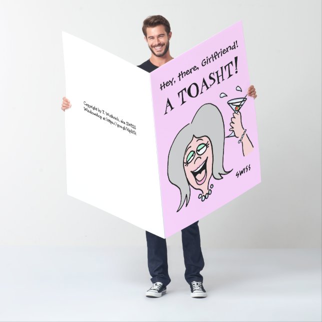 Woman to Woman Silver Hair Funny Birthday Giant Card (In Situ)