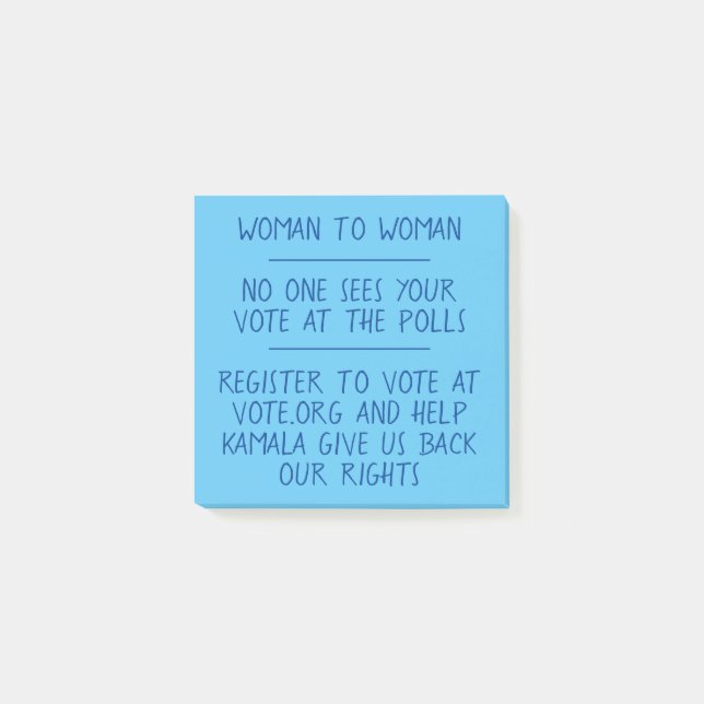 Woman to Woman Vote Notes (Front)