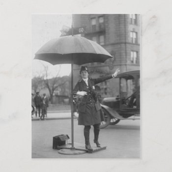 Woman Traffic Cop - Vintage Postcard by TimeArchive at Zazzle