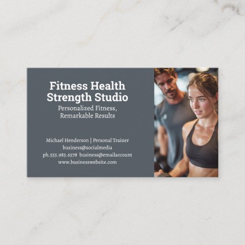 Woman Training in Gym | Fitness Business Card