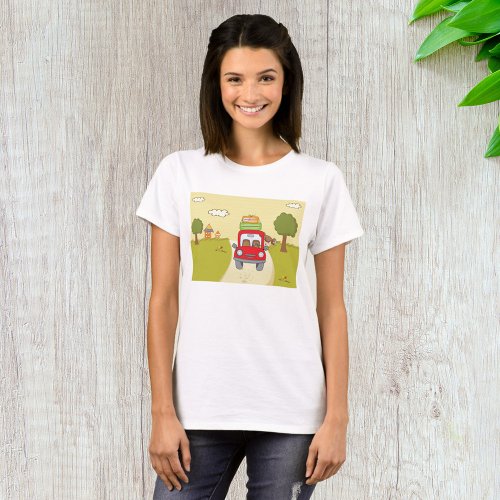 Woman Travelling By Car T_Shirt