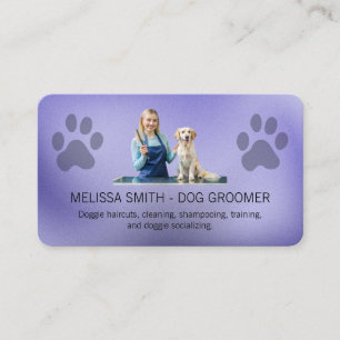 Woman Trimming Dog Hair   Pet Services Business Card