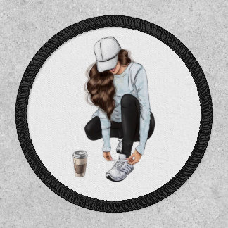 Woman Tying Shoes Patch