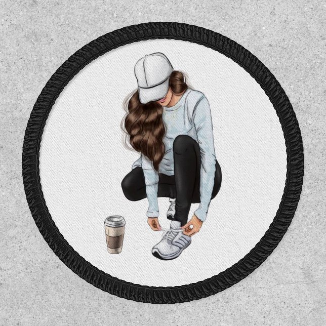 Woman Tying Shoes Patch (Front)