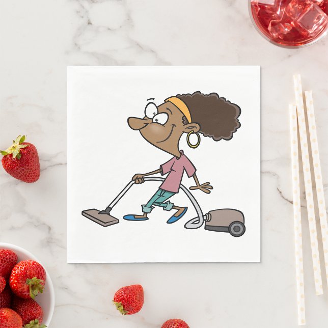 Woman Vaccuming Napkins (Creator Uploaded)